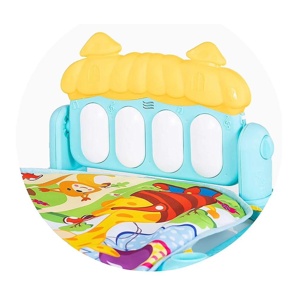 Covoras de joaca cu pian Chipolino Zoo Party, Blue [2]