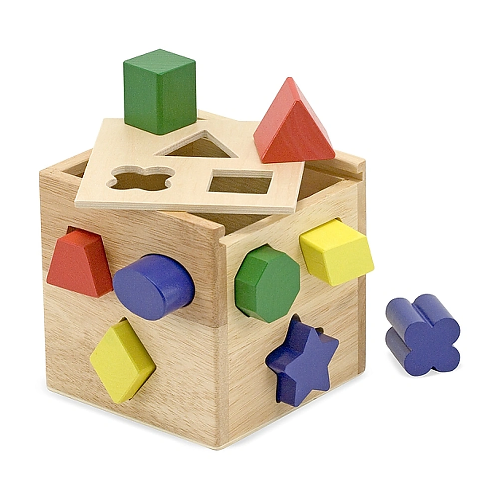 Jucarii - Cub din lemn cu forme de sortat Melissa and Doug