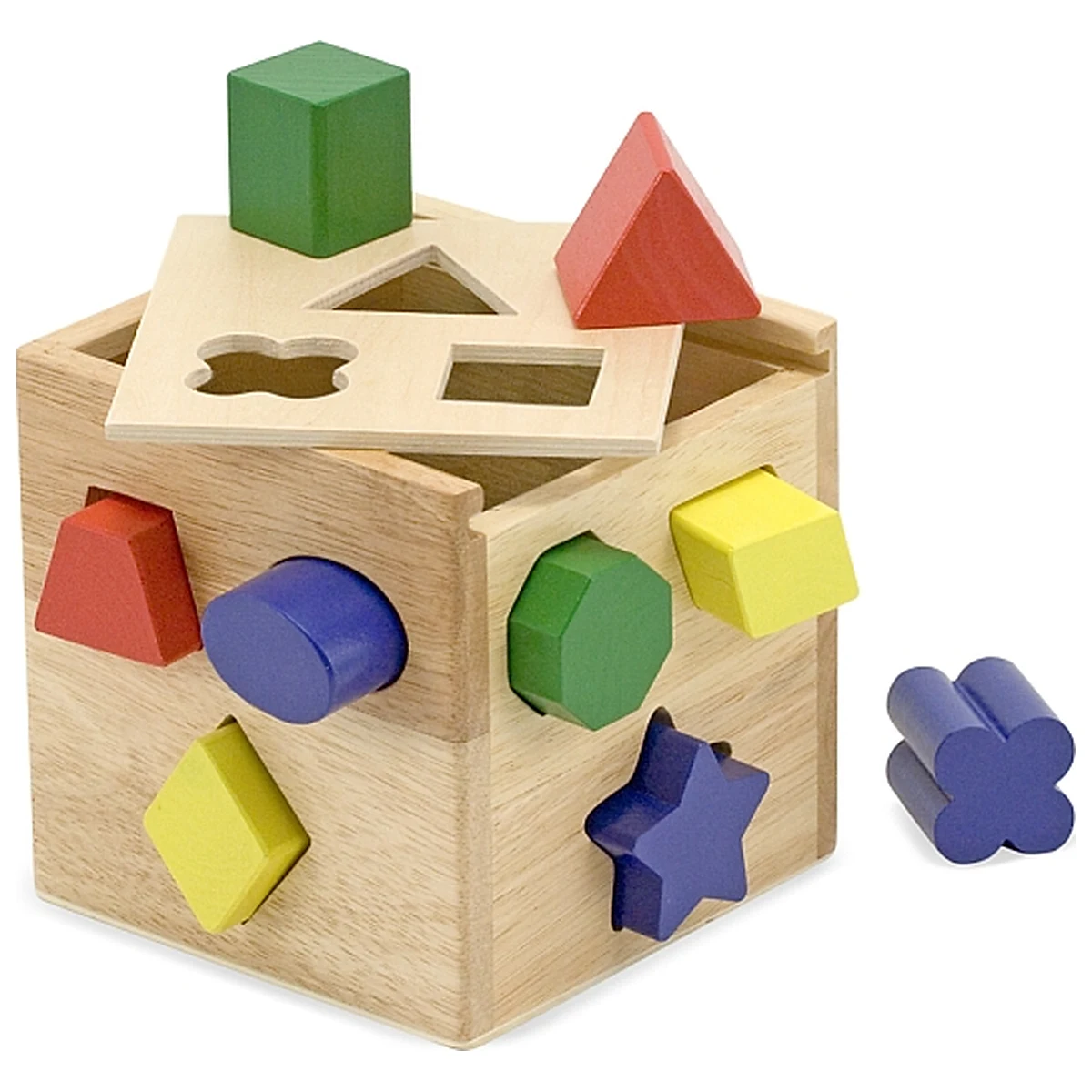 Jucarii interactive - Cub din lemn cu forme de sortat Melissa and Doug