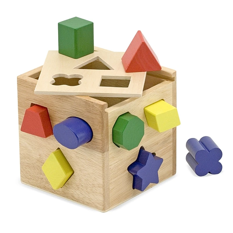 Jucarii - Cub din lemn cu forme de sortat Melissa and Doug