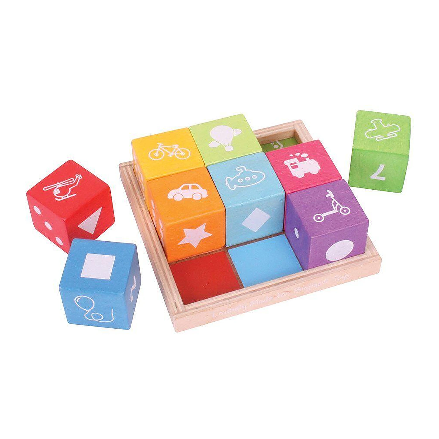 Jucarii din lemn - Cuburi din lemn cu imagini