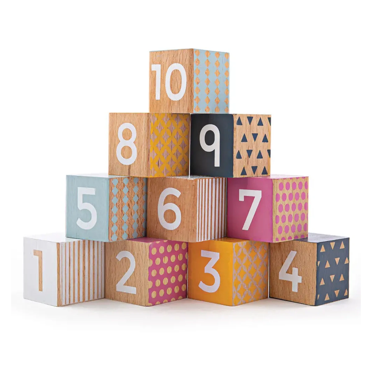 Jucarii interactive - Cuburi lemn BIGJIGS Toys – Invat sa numar 6 luni+