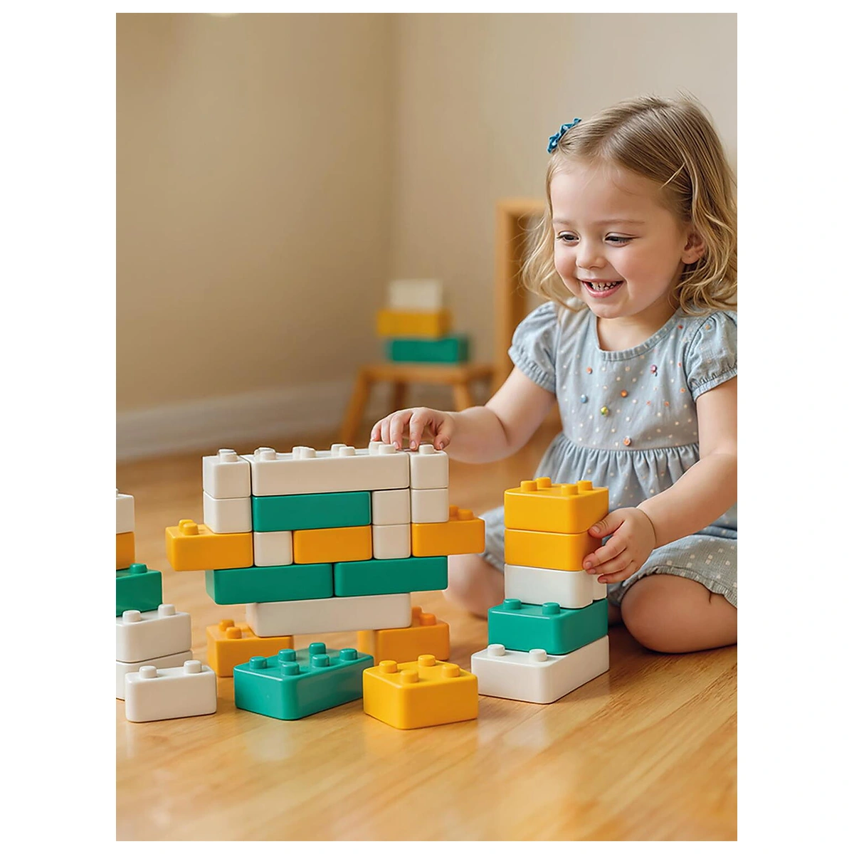 Jucarii - Cuburi gigant - Pastel (48 piese) DOLU 12 luni+