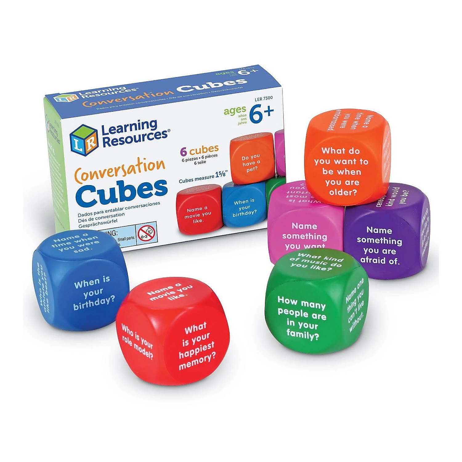 Jucarii din lemn - Cuburi pentru conversatii de la Learning Resources