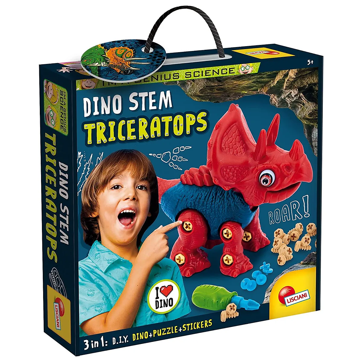 Jucarii educative - Experimentele micului geniu - Set STEM Triceratops LISCIANI 5 ani+