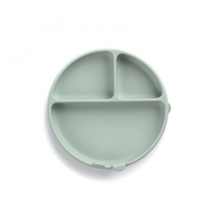 Farfurie BLW, Jane, Din silicon, Cu ventuze, 17 x 17 x 4 cm, BPA Free, Mint [1]