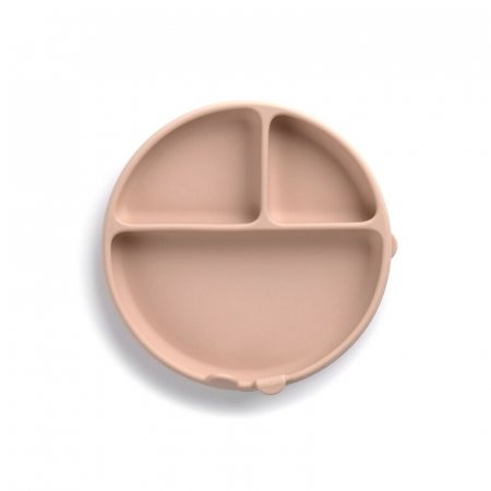 Farfurie BLW, Jane, Din silicon, Cu ventuze, 17 x 17 x 4 cm, BPA Free, Pale [1]