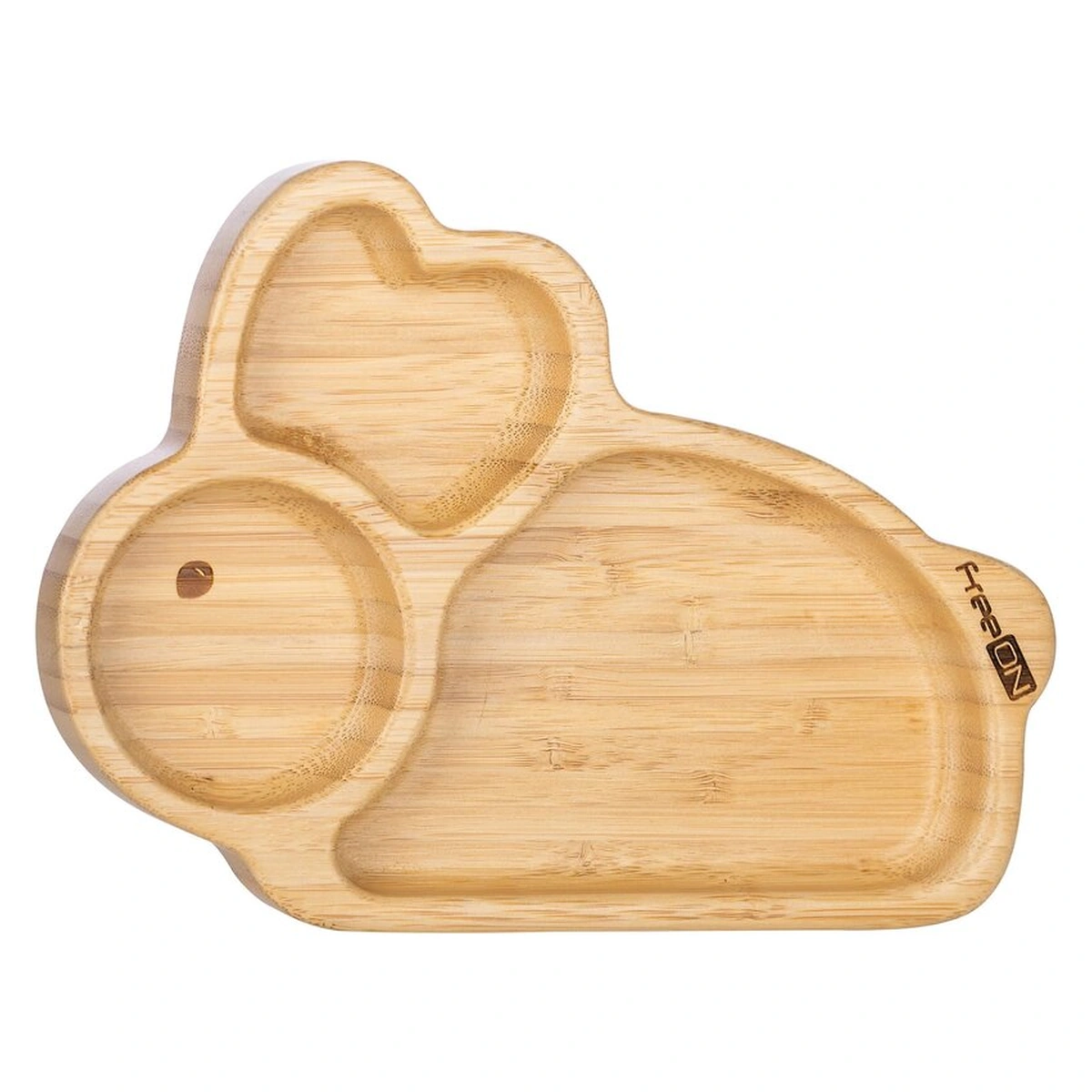 Farfurii si boluri - Farfurie compartimentata din bambus, Cu ventuza - Bunny