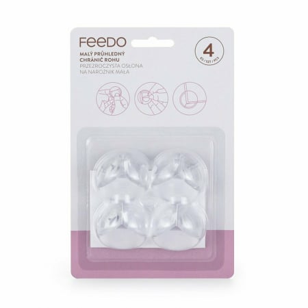 Set protectii pentru colturi ascutite, Usor de instalat, 3.6 x 3.6 x 2.7 cm, 4 bucati, Transparent [1]