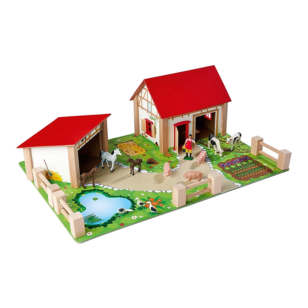 Ferma din lemn Eichhorn 51x36x17 cm cu 20 accesorii [1]