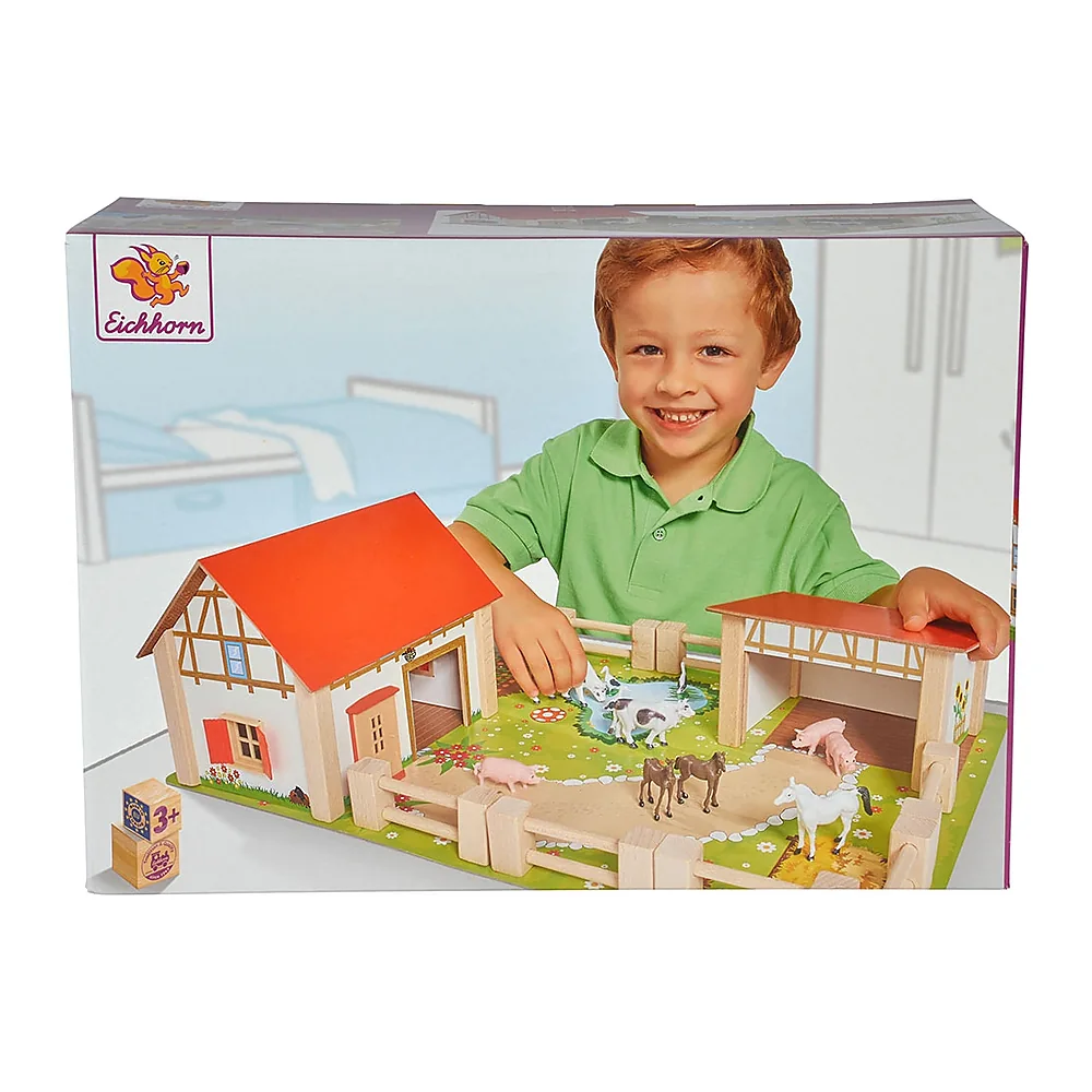 Ferma din lemn Eichhorn 51x36x17 cm cu accesorii 3 ani [4]