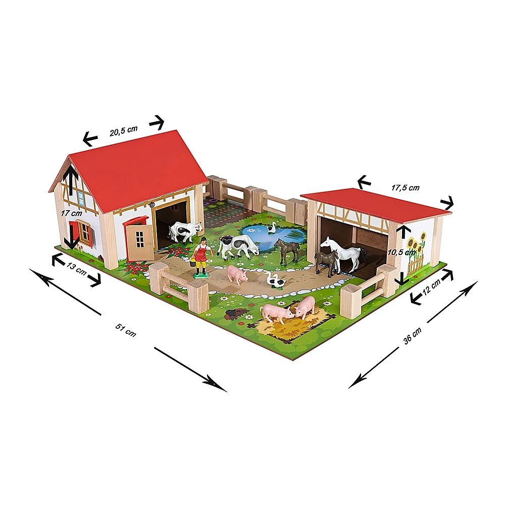 Ferma din lemn Eichhorn 51x36x17 cm cu accesorii 3 ani [3]