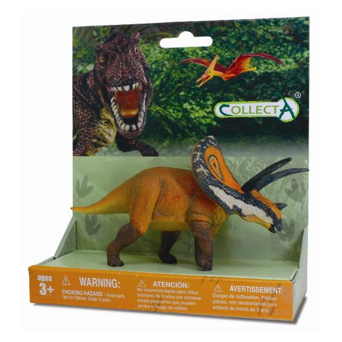 Lumea preistorica - Figurina pe platforma dinozaur Torosaurus