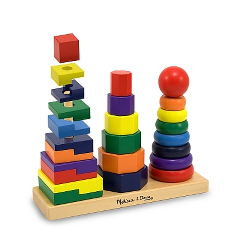 Constructii, cuburi, forme si culori - Forme geometrice de stivuit Melissa and Doug