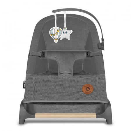 Fotoliu balansoar June AIR, Cu arcada cu jucarii, Ergonomic, Permite circulatia aerului, Balansare manuala, Pliabil, 0 luni+, Gri [3]