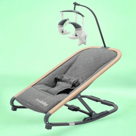 Fotoliu balansoar, New Baby, Snuggle, Pana la 9 kg, Arcada cu jucarii detasabile, Pliabil, 0 luni+, Grey [3]