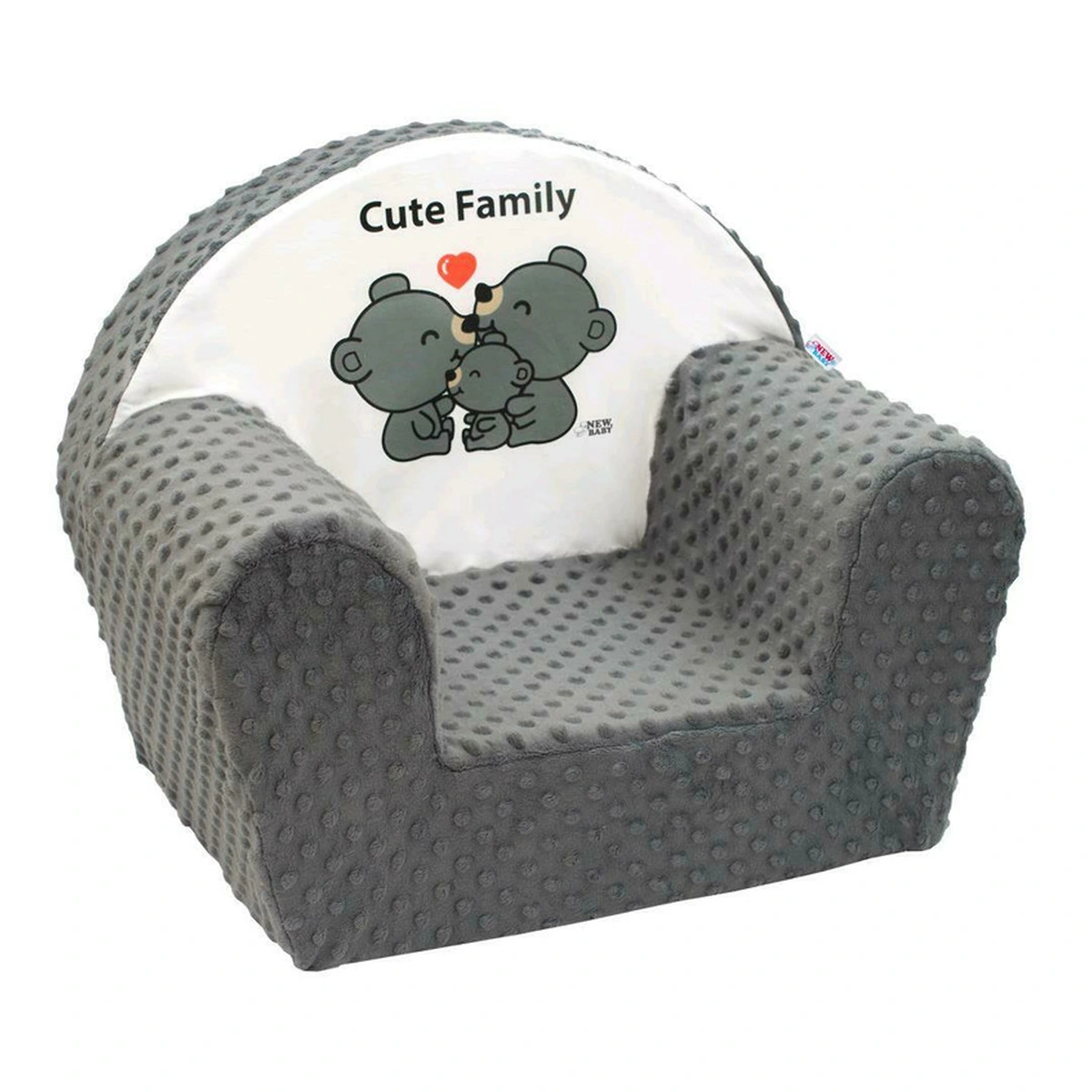 Fotolii copii - Fotoliu pentru copii, New Baby, Cute Family, 9 luni - 5 ani, Cu Husa detasabila, Gray