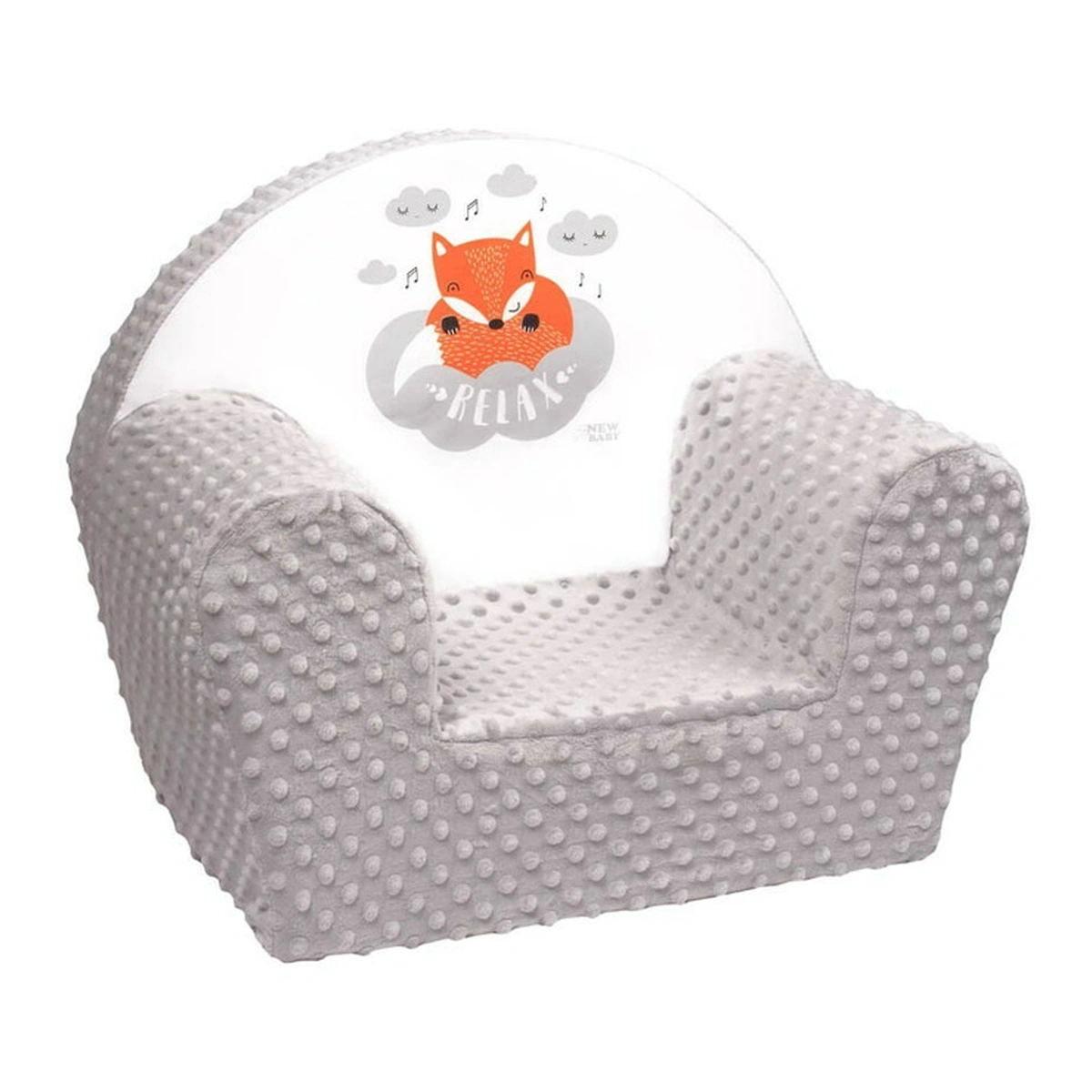 Fotolii copii - Fotoliu pentru copii, New Baby, Fox, 9 luni - 5 ani, Cu Husa detasabila, Gray