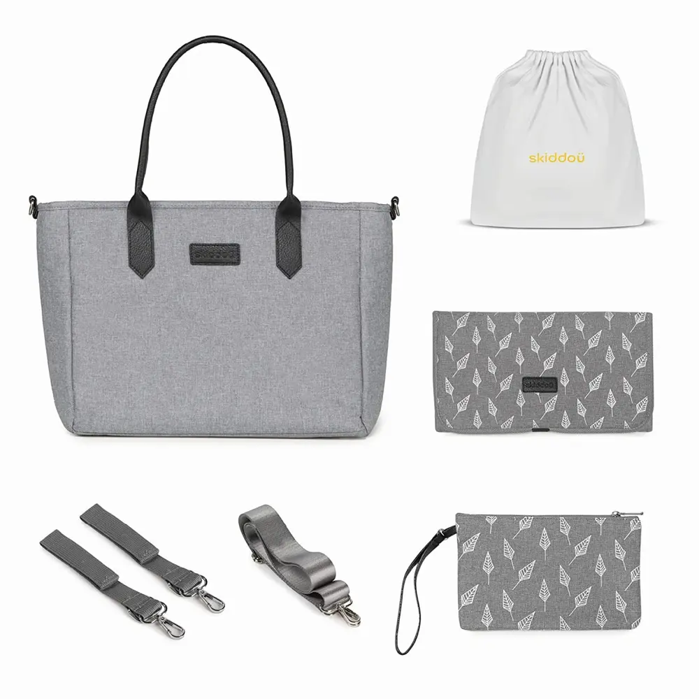 Genti pentru mamici - Geanta multifunctionala pentru parinti Skiddou Ingrid, Evening Shadow, Gri-Negru
