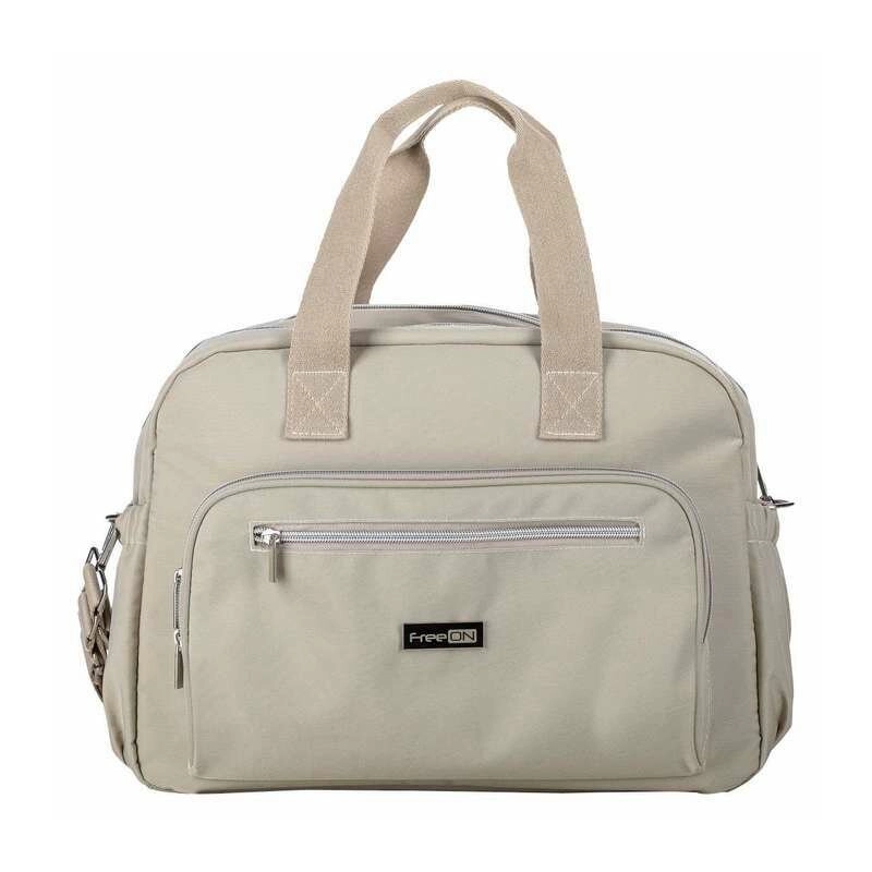 Pentru mami - Geanta pentru scutece, FreeON, Style, Impermbeabila, 39x32x18 cm, Grey/beige