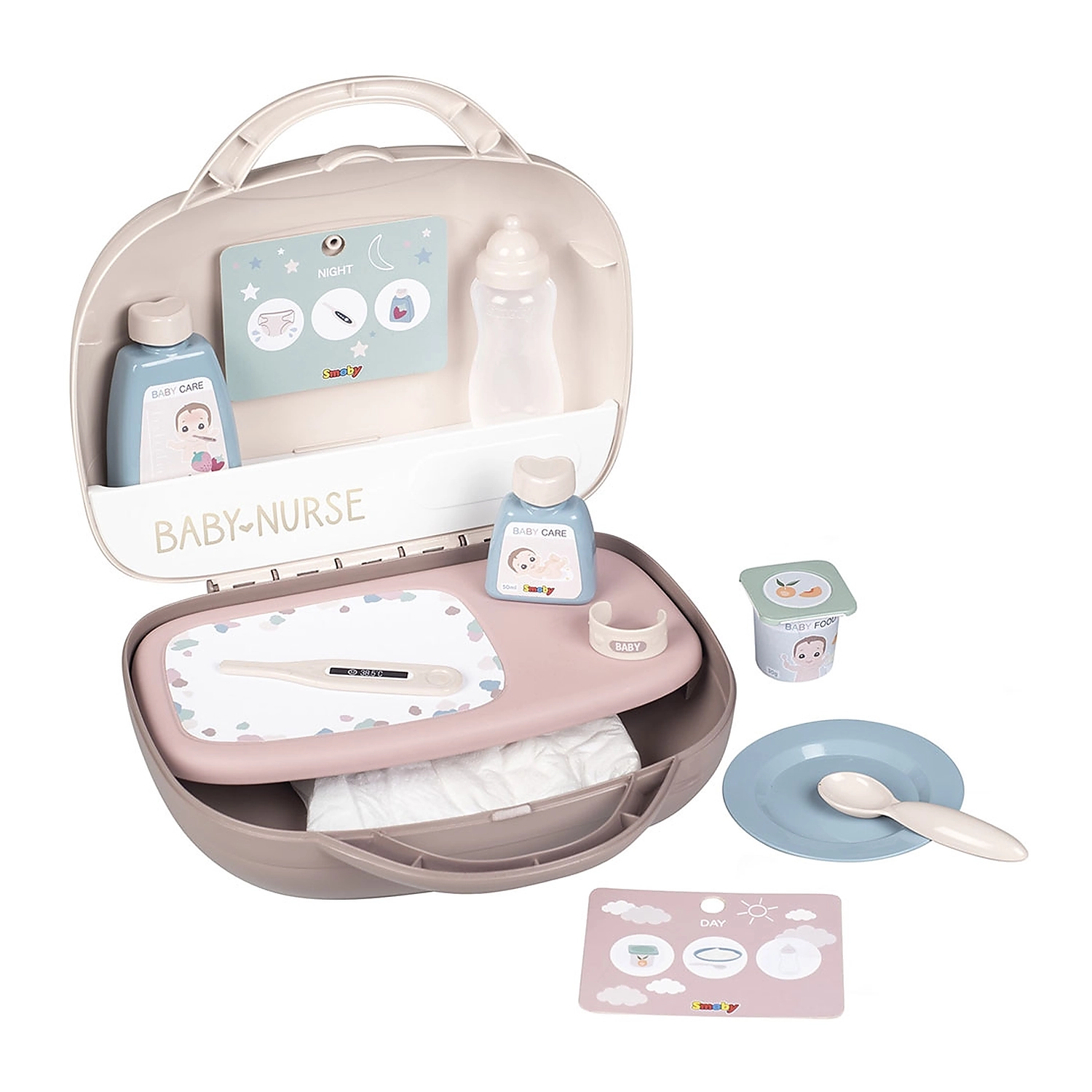 Mobilier pentru papusi - Gentuta pentru ingrijire papusi Smoby Baby Nurse crem