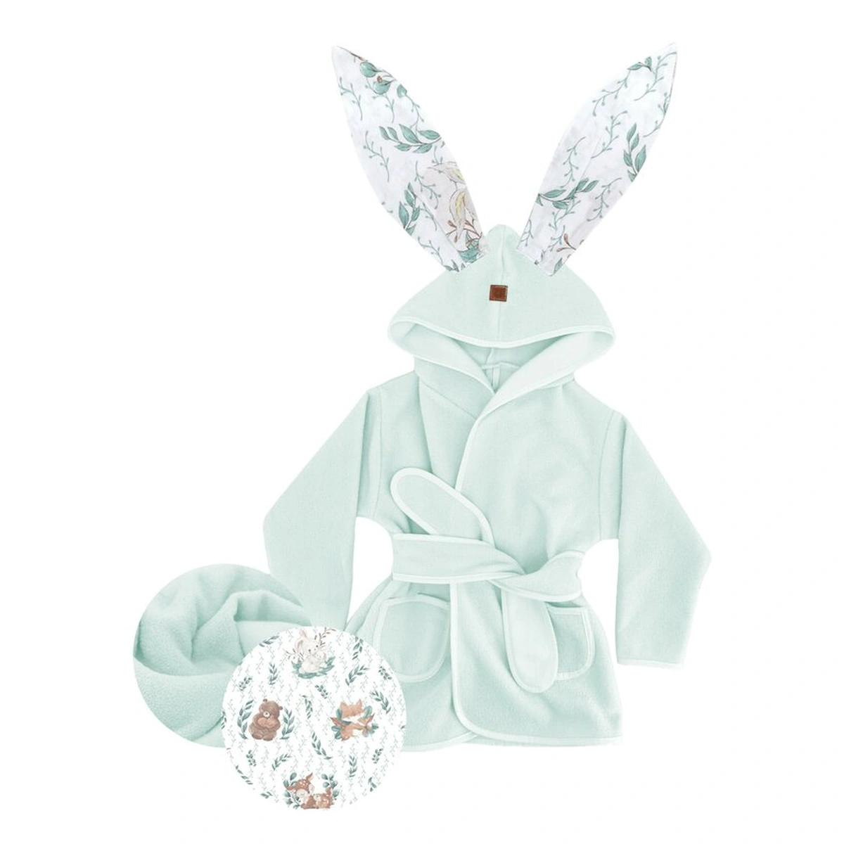 Prosoape si halate de baie - Halat de baie, MimiNu, 2 - 5 ani, bumbac si thermo fleece, Lulu Natural