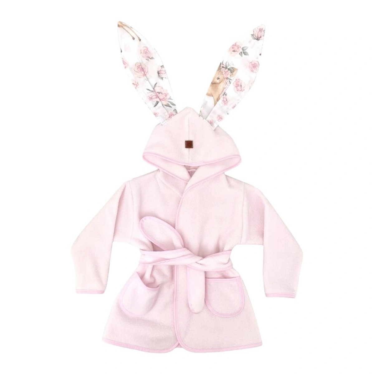 Prosoape si halate de baie - Halat de baie, MimiNu, 2 - 5 ani, bumbac si thermo fleece, Sweet Deer Pink