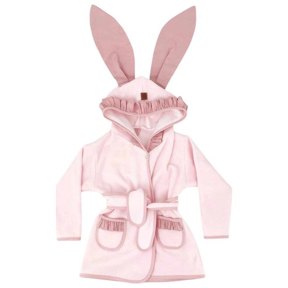 Prosoape si halate de baie - Halat de baie, MimiNu, Cu urechi, 6 - 24 luni Moale, Cu volanase, Cu buzunare, Cu cordon, Din bumbac si thermo fleece,