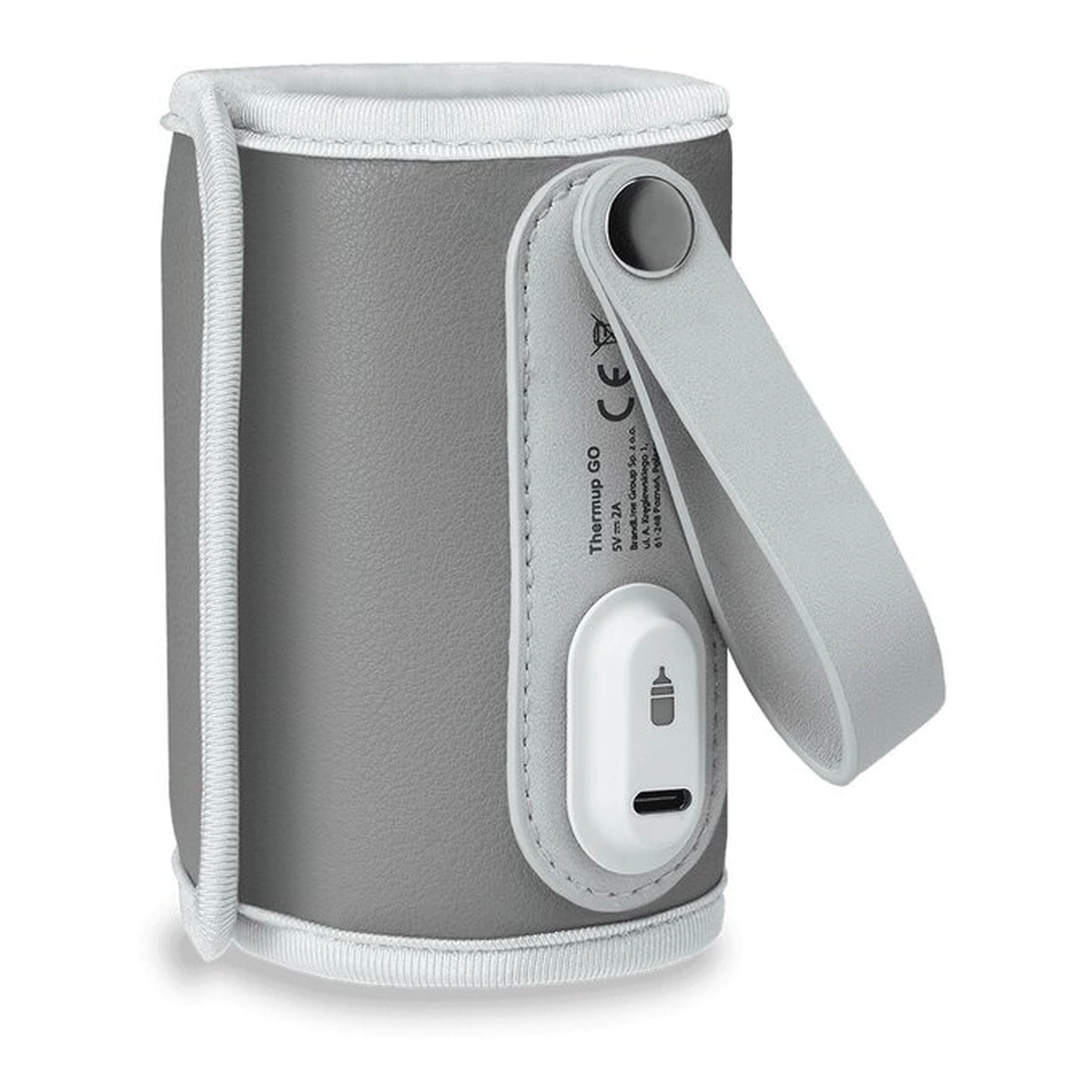 Incalzitoare biberoane - Incalzitor biberoane ThermUp Go, Portabil, Temperatura constanta pana la 24 h, Incarcare USB, Gri