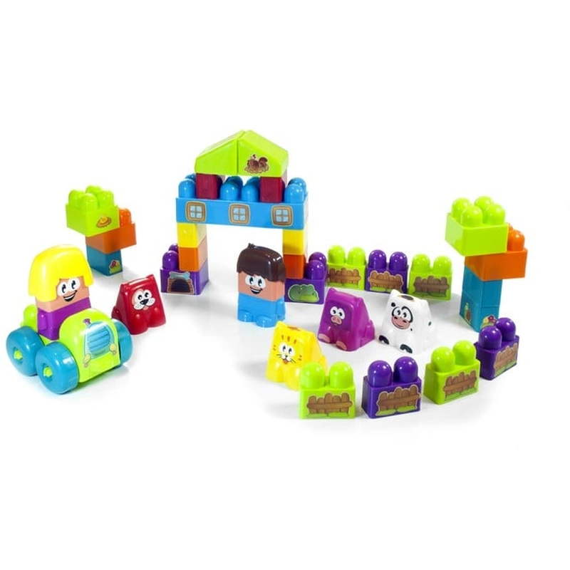 Constructii, cuburi, forme si culori - Joc constructii Ferma - Miniland