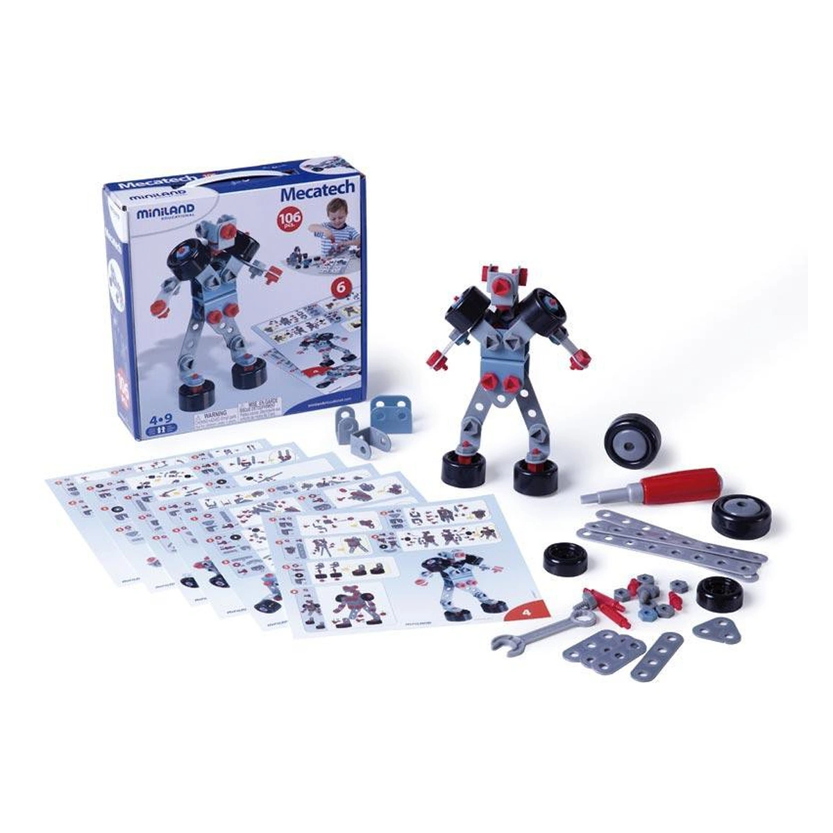 Constructii, cuburi, forme si culori - Joc constructii Mecatech Miniland