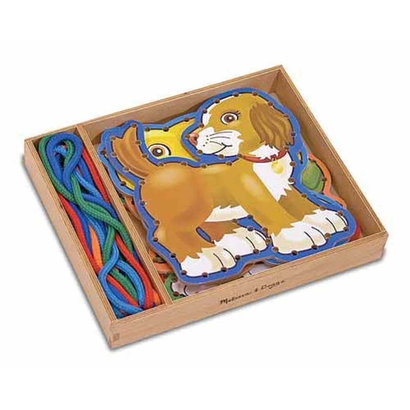 Jocuri de indemanare - Joc cu sireturi Animale de companie Melissa and Doug