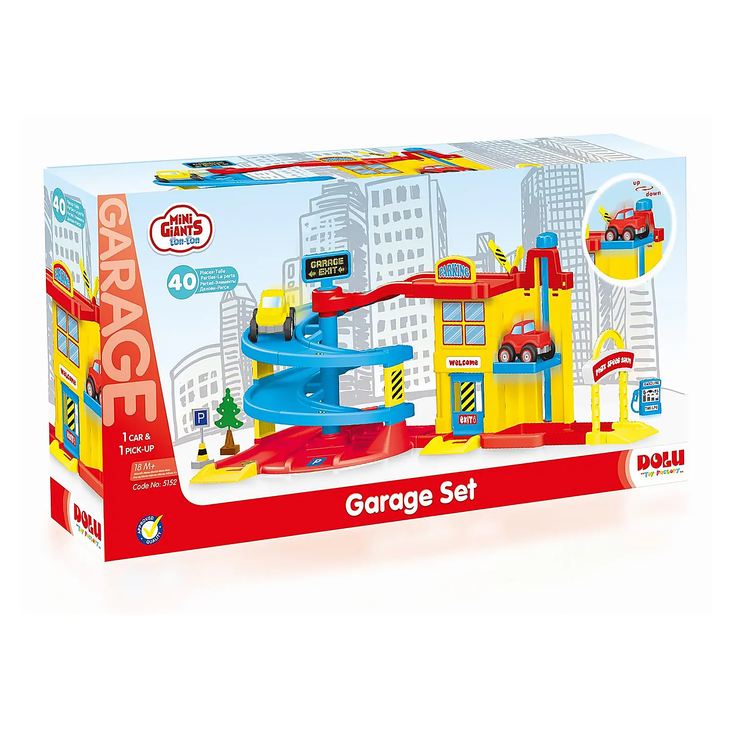 Masinute si camioane - Joc de constructie- Garaj (40 piese)