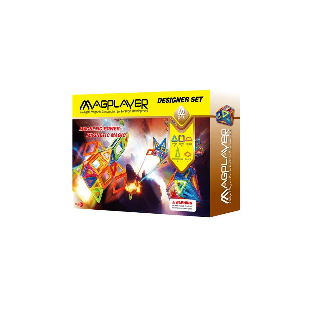Jucarii - Joc de constructie magnetic - 62 piese