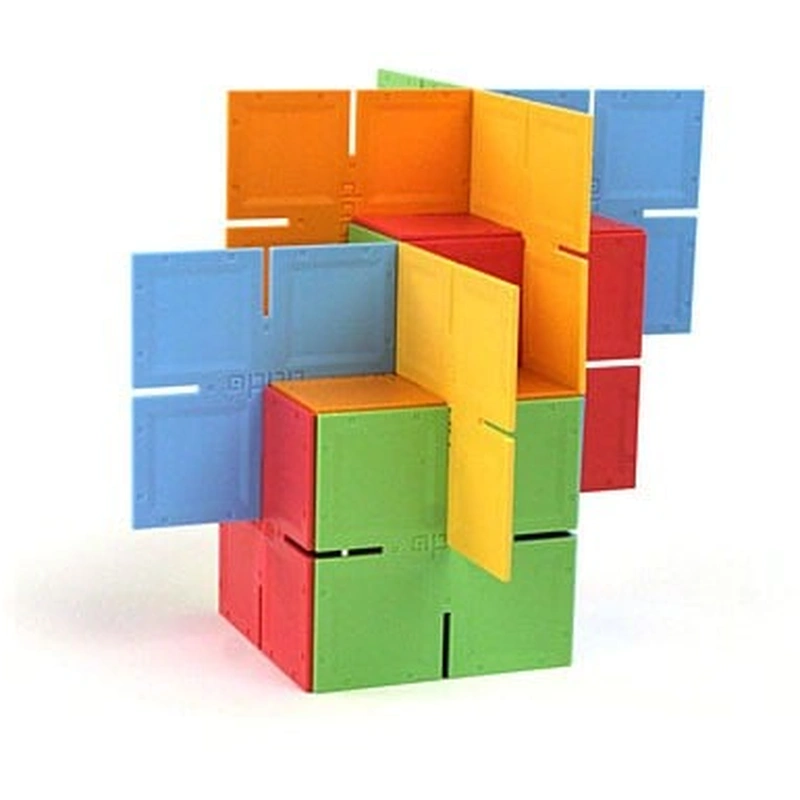 Constructii, cuburi, forme si culori - Joc de constructie Patrate DADO Original