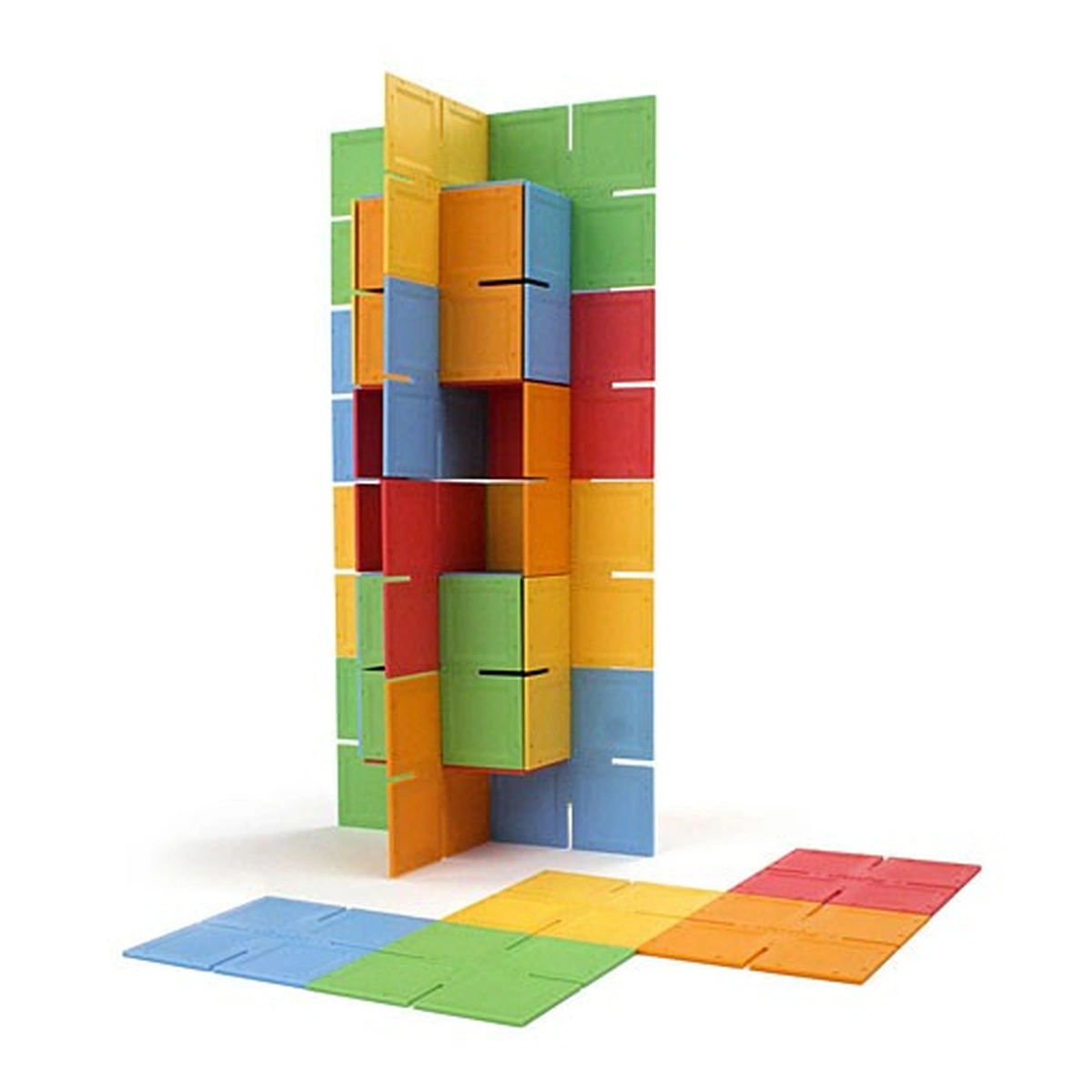 Constructii, cuburi, forme si culori - Joc de constructie Patrate DADO Original