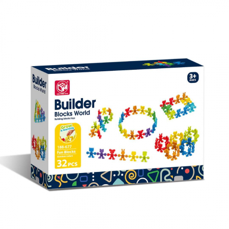Jucarii - Joc de constructie STEAM - Animalute vesele (32 piese)