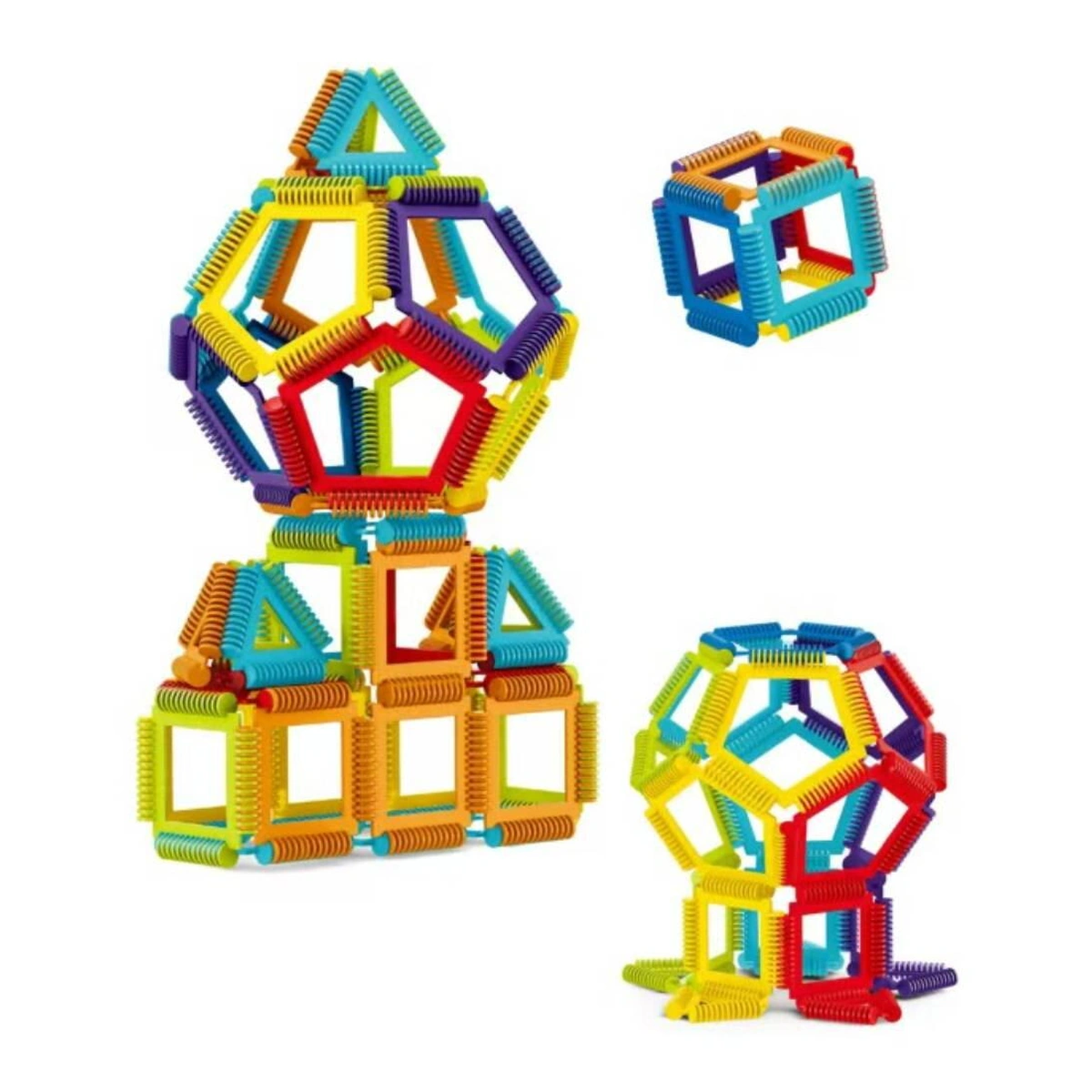 Constructii, cuburi, forme si culori - Joc de constructie STEAM - Forme magice (40 piese)