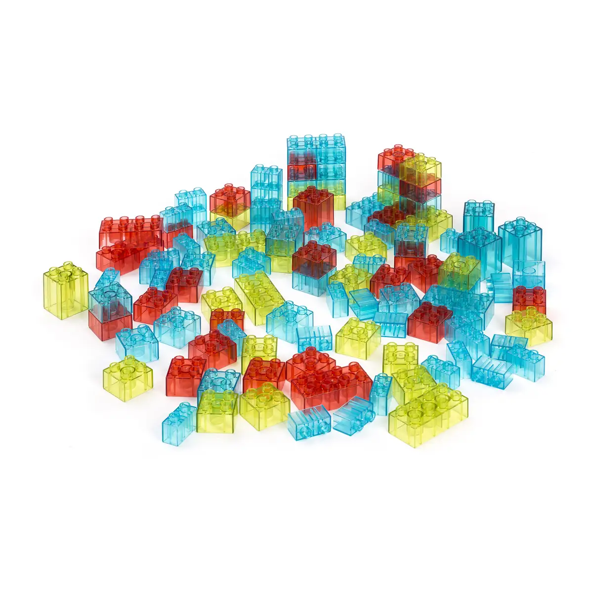 Jocuri de memorie - Joc de constructii cu 100 piese translucide