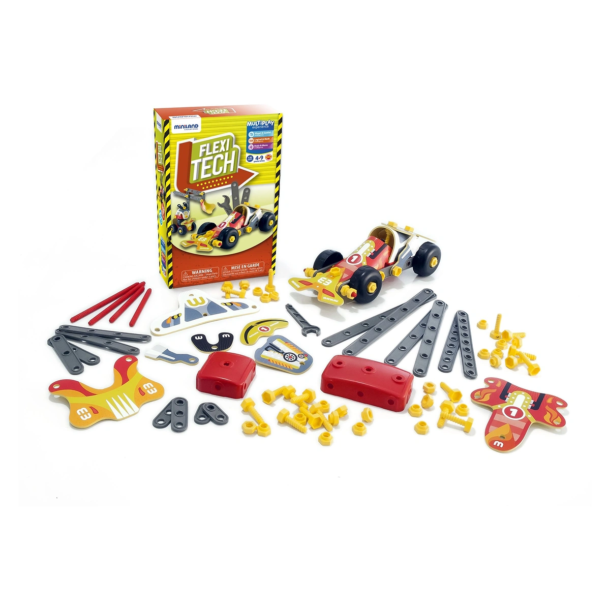 Constructii, cuburi, forme si culori - Joc de constructii Flexi Tech 77 Miniland