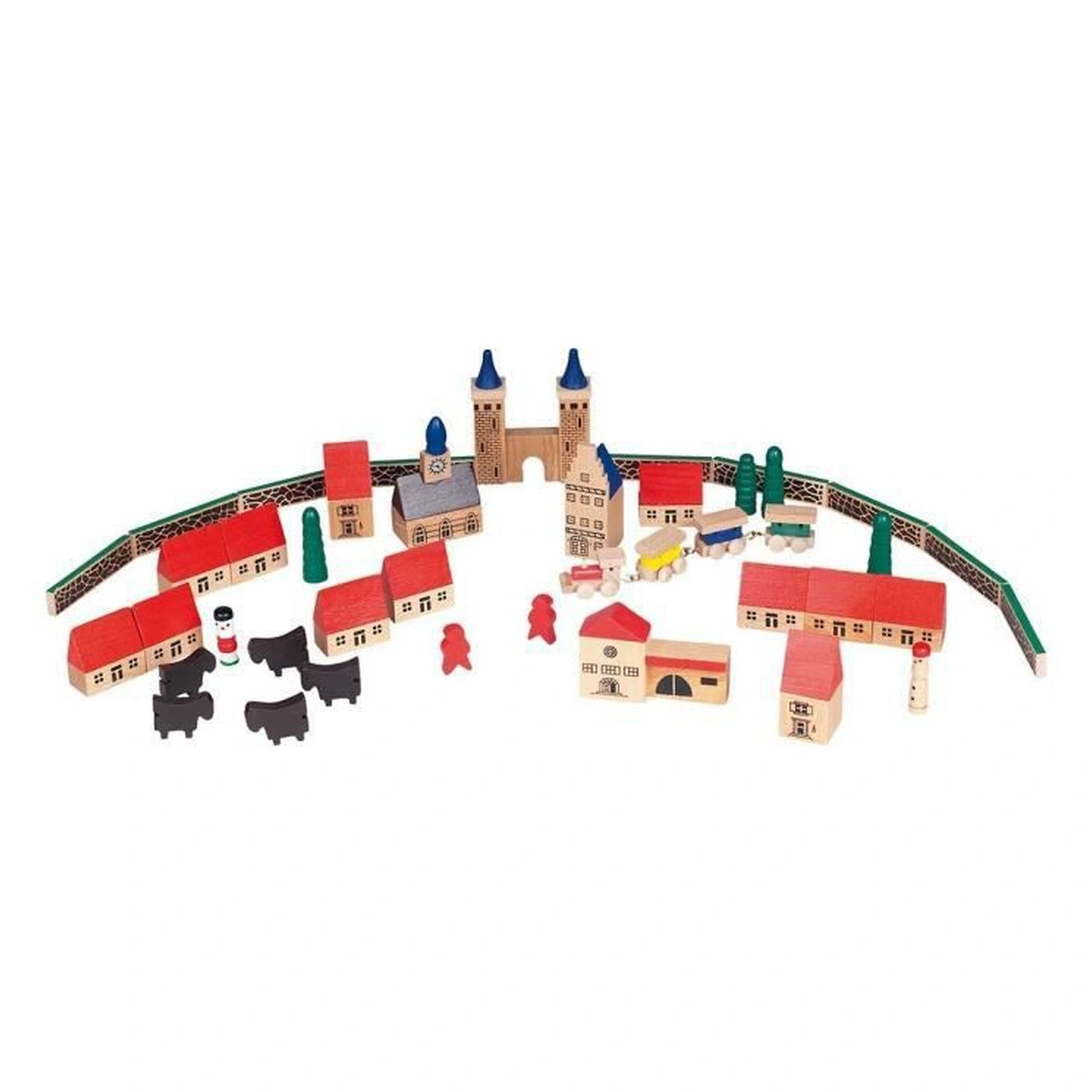 Constructii, cuburi, forme si culori - Joc de constructii Oraselul