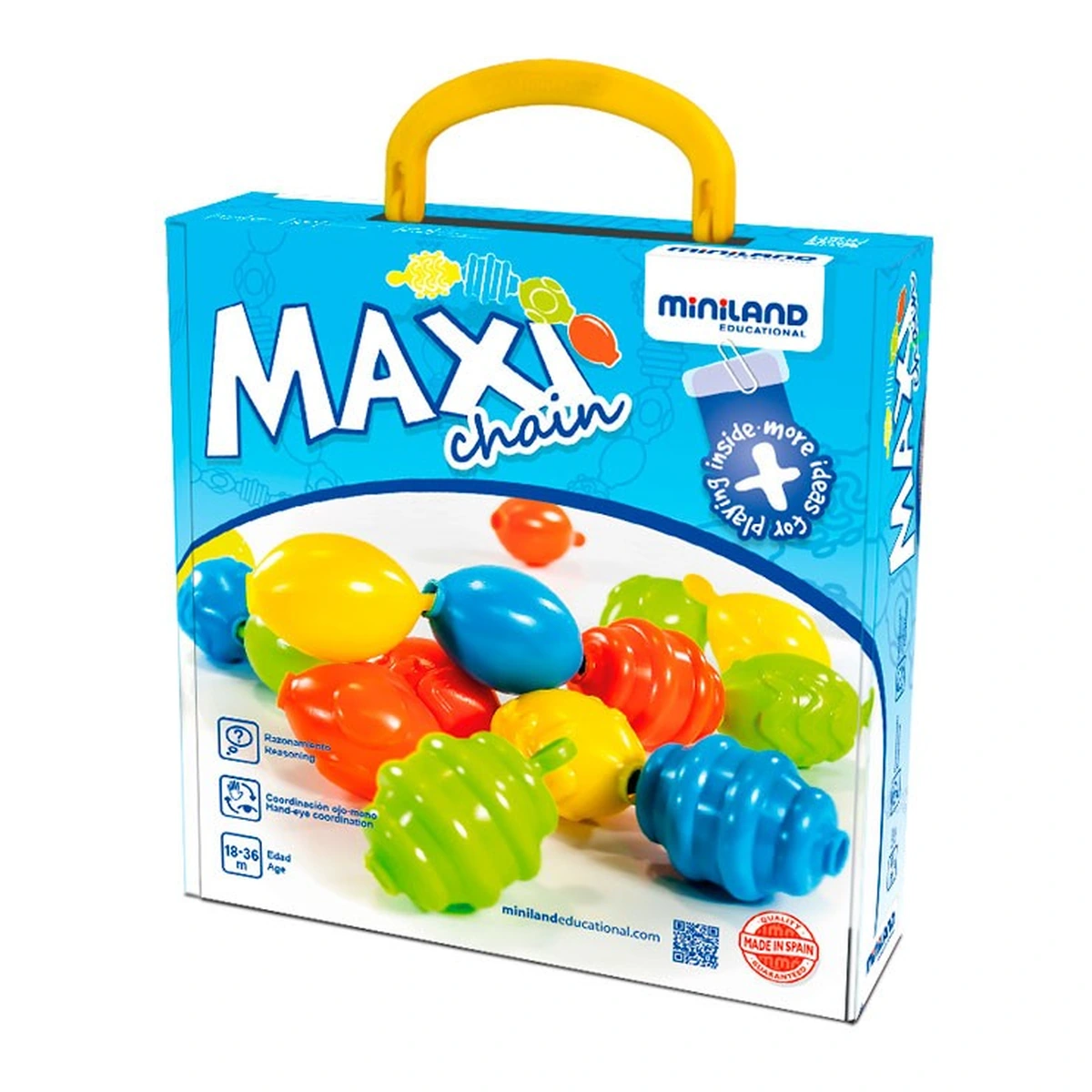 Constructii, cuburi, forme si culori - Joc de imbinat Maxichain - Miniland