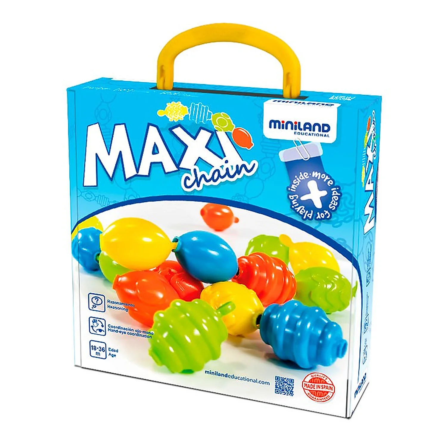 Constructii, cuburi, forme si culori - Joc de imbinat Maxichain - Miniland