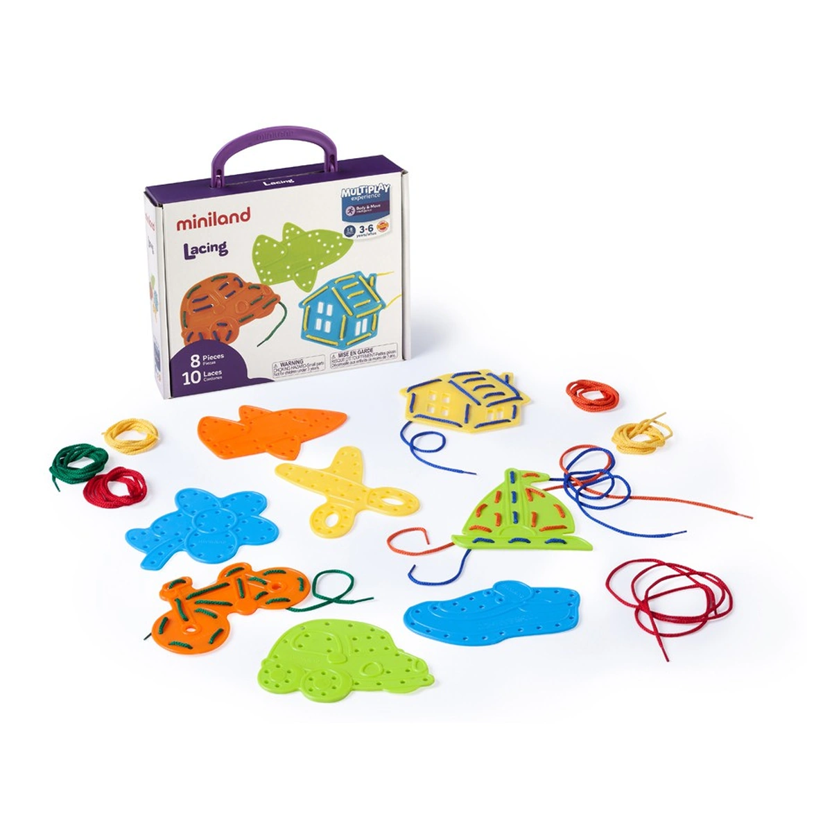 Constructii, cuburi, forme si culori - Joc de insiretat Forme cunoscute - Miniland