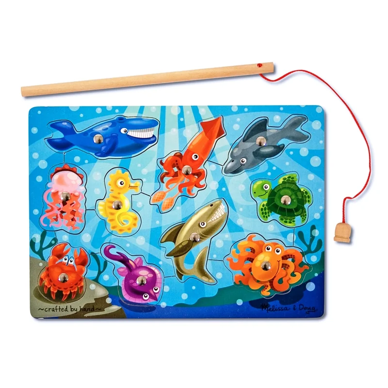 Jucarii din lemn - Joc de pescuit magnetic Animale marine Melissa and Doug