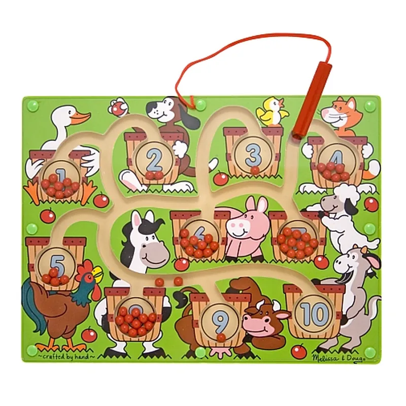 Jucarii din lemn - Joc din lemn Labirint Magnetic Numerele Melissa and Doug