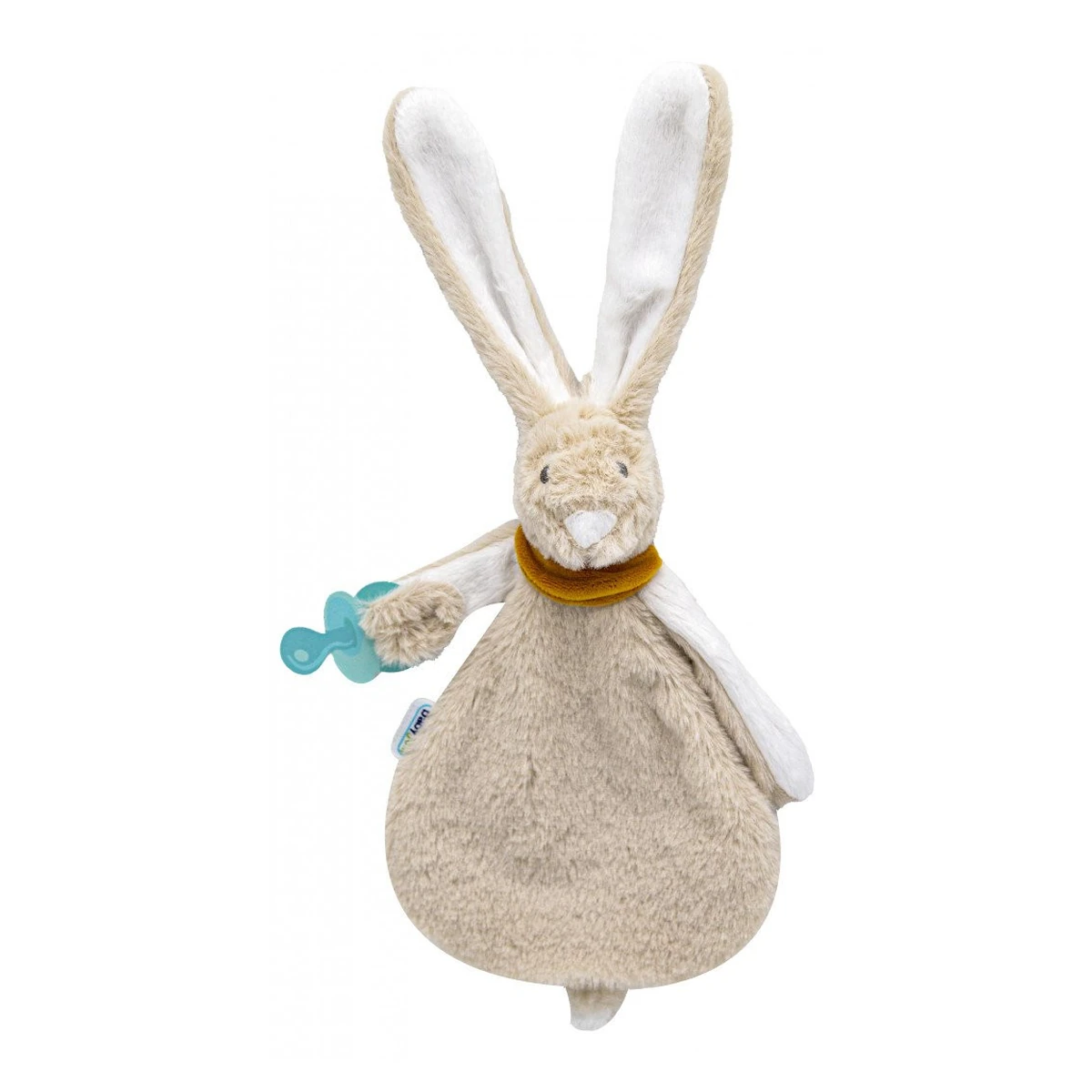 Suzete si lanturi - Jucarie atasament bebelusi Iepuras, BabyJem, cu sistem prindere suzeta, Maro
