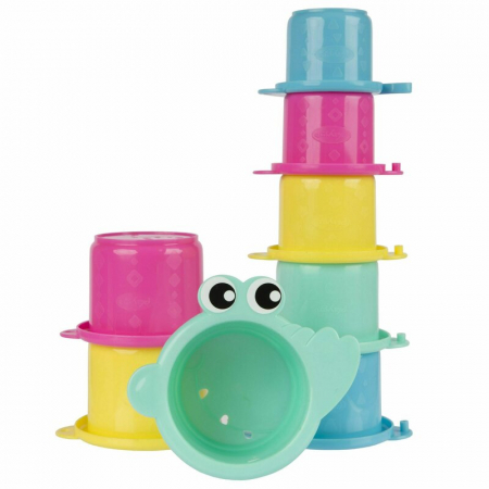 Jucarii - Jucarie de baie, Playgro, Croc Cups, 8 piese