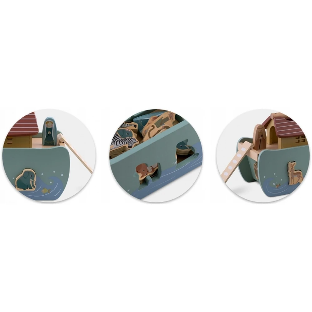 Jucarie educativa Arca lui Noe din lemn cu animalute, Nukido [1]