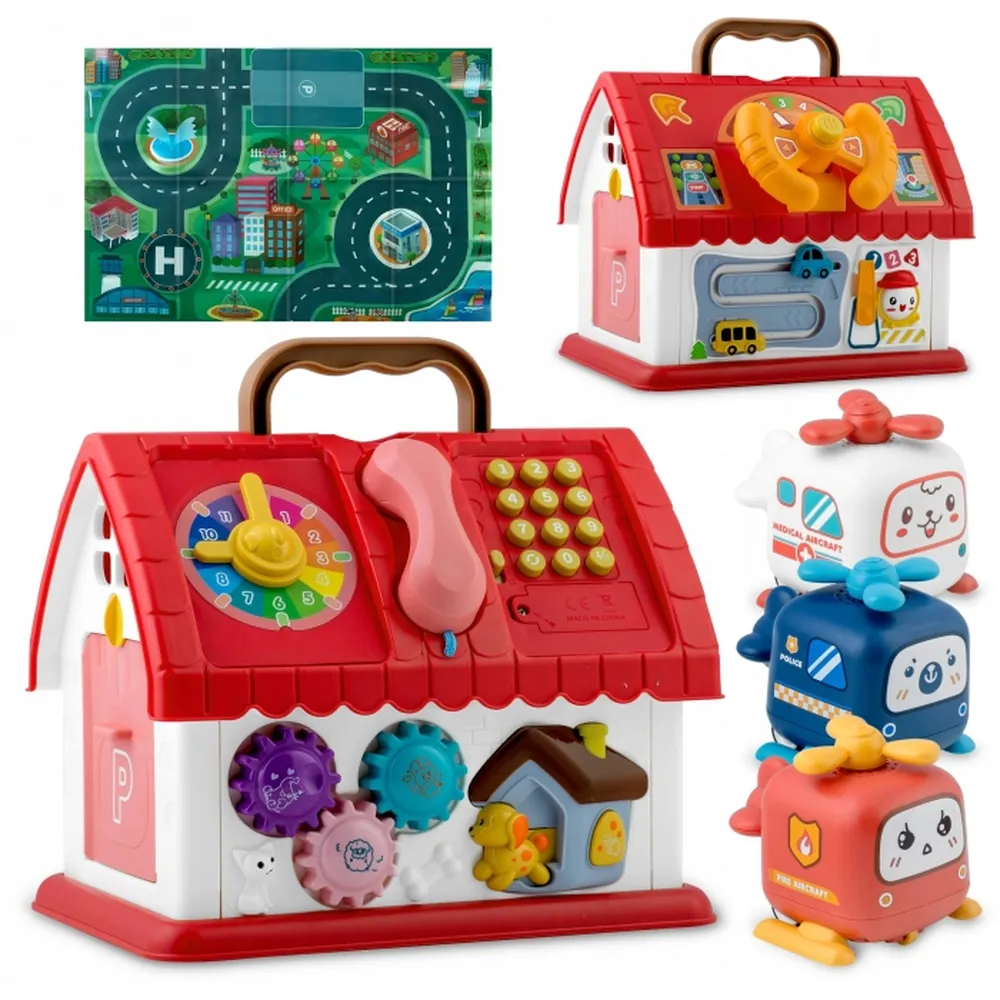 Jucarii muzicale - Jucarie educativa sub forma de casa cu telefon si covoras inclus Ricokids